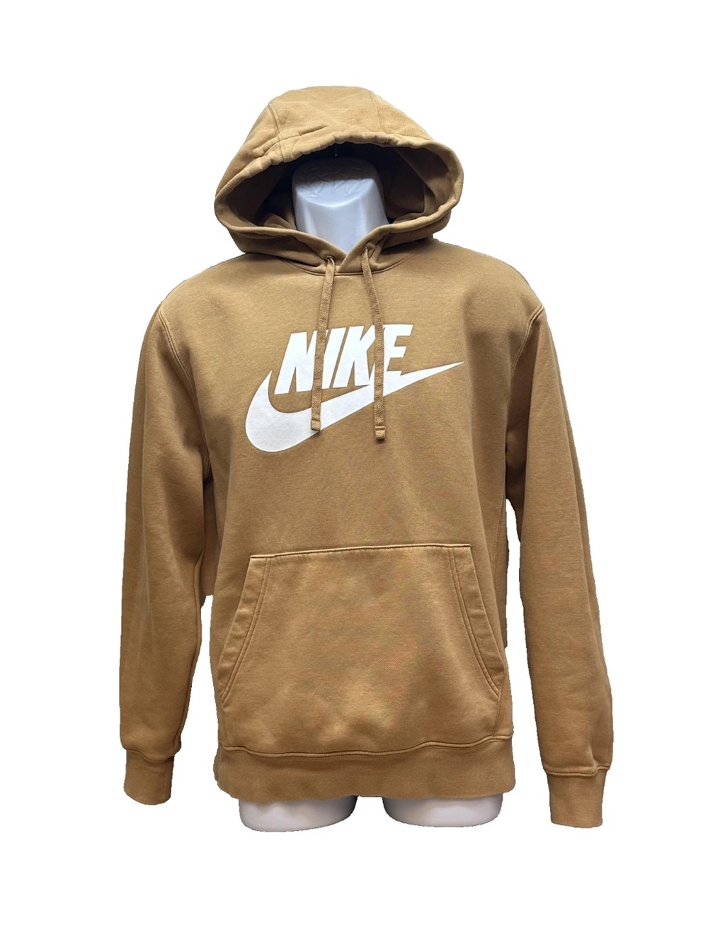 Nike Hoodie Mens Large Brown Pullover Fleece Big Logo Sweatshirt BV2973-224